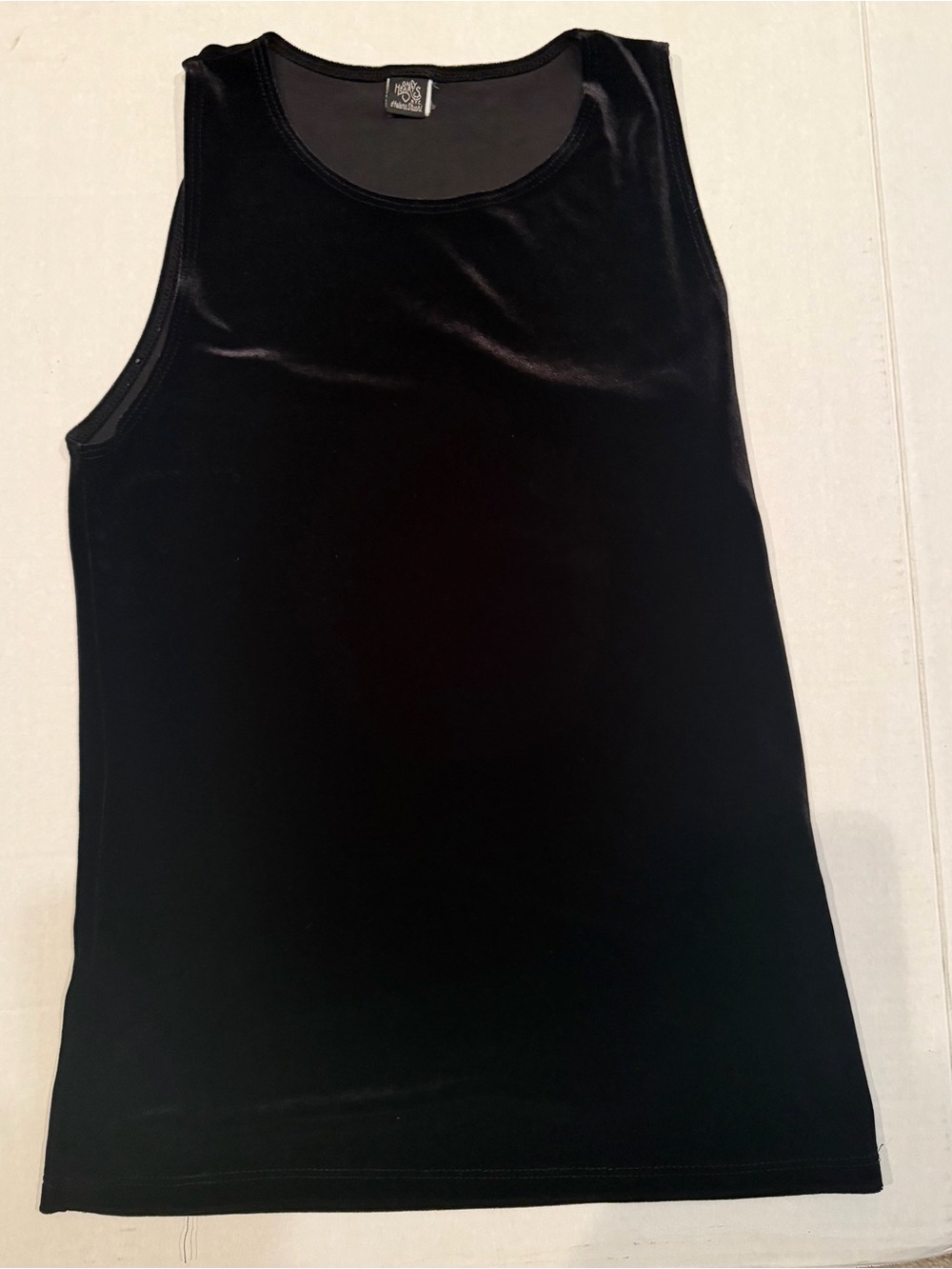 Only Hearts Helena Stuart Black Velvet Sleeveless Top Large stretch